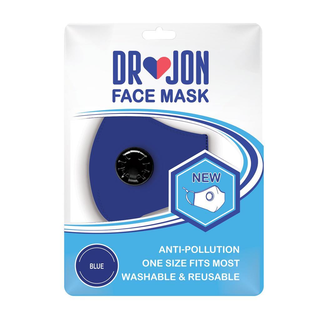 Dr Jon Face Mask 5 Layer Breathable and Washable Mask with Filter Sleeve - Blue