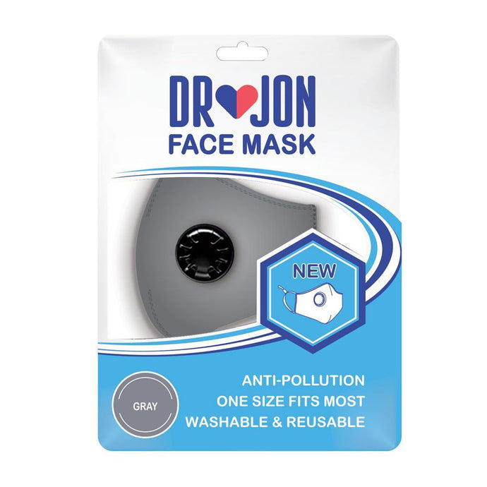 Dr Jon Face Mask 5 Layer Breathable and Washable Mask with Filter Sleeve - Gray