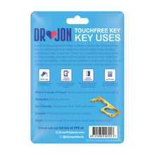 Load image into Gallery viewer, Dr Jon TouchFree Key Contact-Free Touch Tool Antimicrobial Brass
