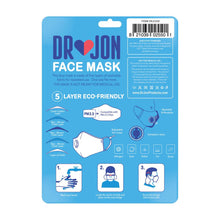 Load image into Gallery viewer, Dr Jon Face Mask 5 Layer Breathable and Washable Mask with Filter Sleeve - Blue
